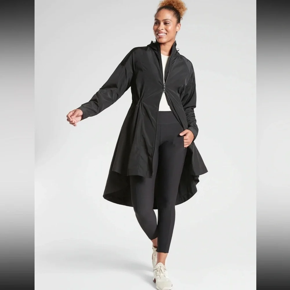 Athleta Solar Wind & Rain Anorak Jacket, Grey/Silver SIZE MT